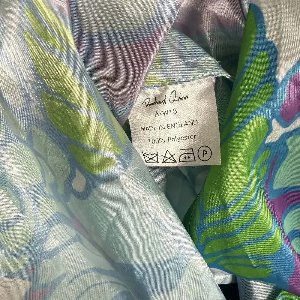 Richard Quinn Midi‎ Skirt Asymmetrical Floral Pleated Women's Size UK 8 US 4